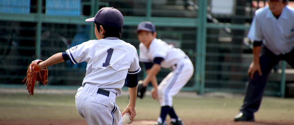 投球してる写真